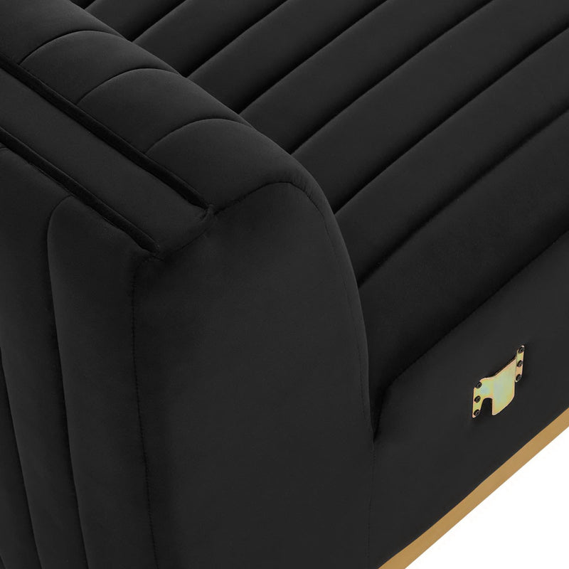 Conjure Channel Tufted Performance Velvet Armless Chair by Modway, photo 6 of 7