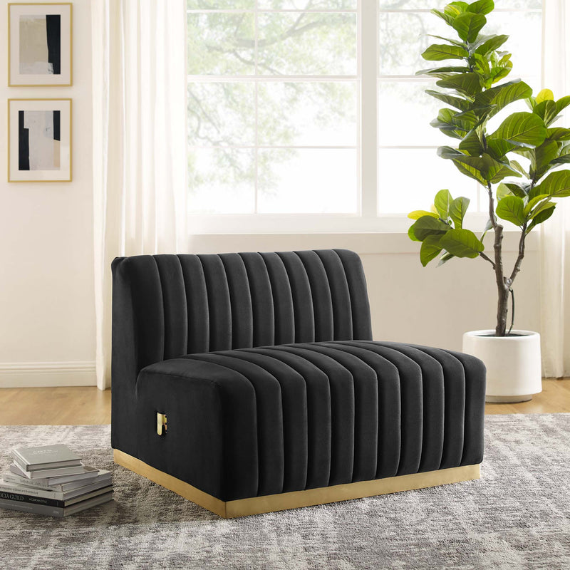 Conjure Channel Tufted Performance Velvet Armless Chair by Modway, photo 7 of 7