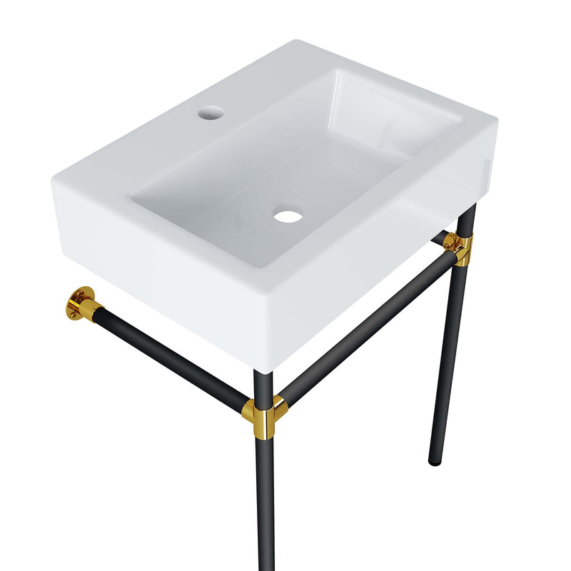 Redeem 24" Wall-Mount Black Stainless Steel Bathroom Vanity, photo 3 of 7
