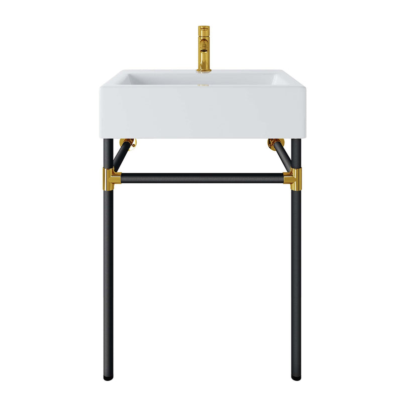 Redeem 24" Wall-Mount Black Stainless Steel Bathroom Vanity, photo 6 of 7
