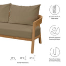 Brisbane Teak Wood Outdoor Patio Loveseat by Modway by HouseOfZazla