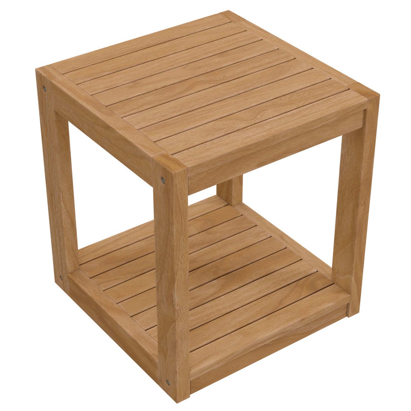 Carlsbad Teak Wood Outdoor Patio Side Table by Modway, photo 4 of 7