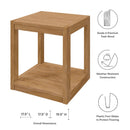 Carlsbad Teak Wood Outdoor Patio Side Table by Modway by HouseOfZazla