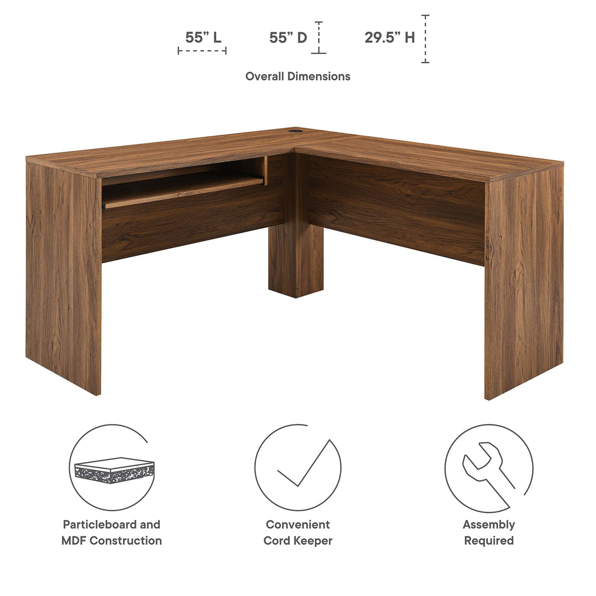 Venture L-Shaped Wood Office Desk by Modway, photo 2 of 7