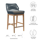 Wellspring Outdoor Patio Teak Wood Bar Stool by Modway by HouseOfZazla