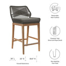 Wellspring Outdoor Patio Teak Wood Bar Stool by Modway by HouseOfZazla