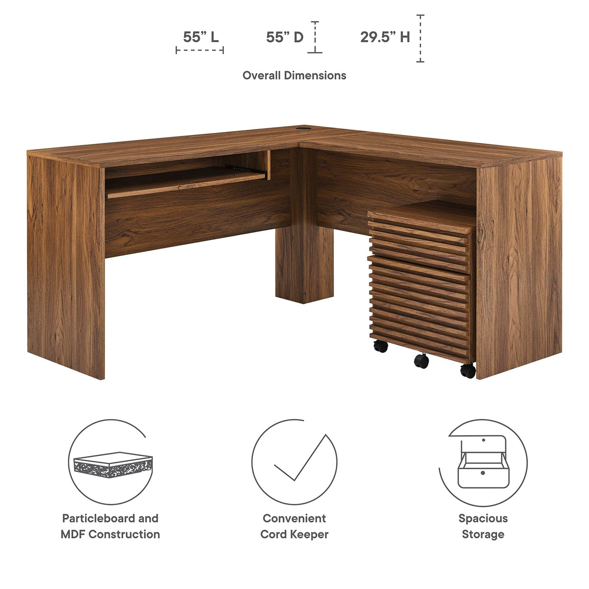 Render Wood Desk and File Cabinet Set by Modway, photo 2 of 7