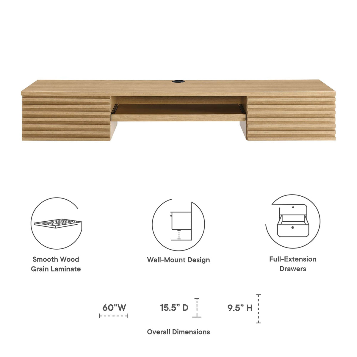 Render Wall Mount Wood Office Desk by Modway, photo 18 of 21