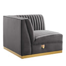 Sanguine Channel Tufted Performance Velvet Modular Sectional Sofa Right Corner Chair by HouseOfZazla