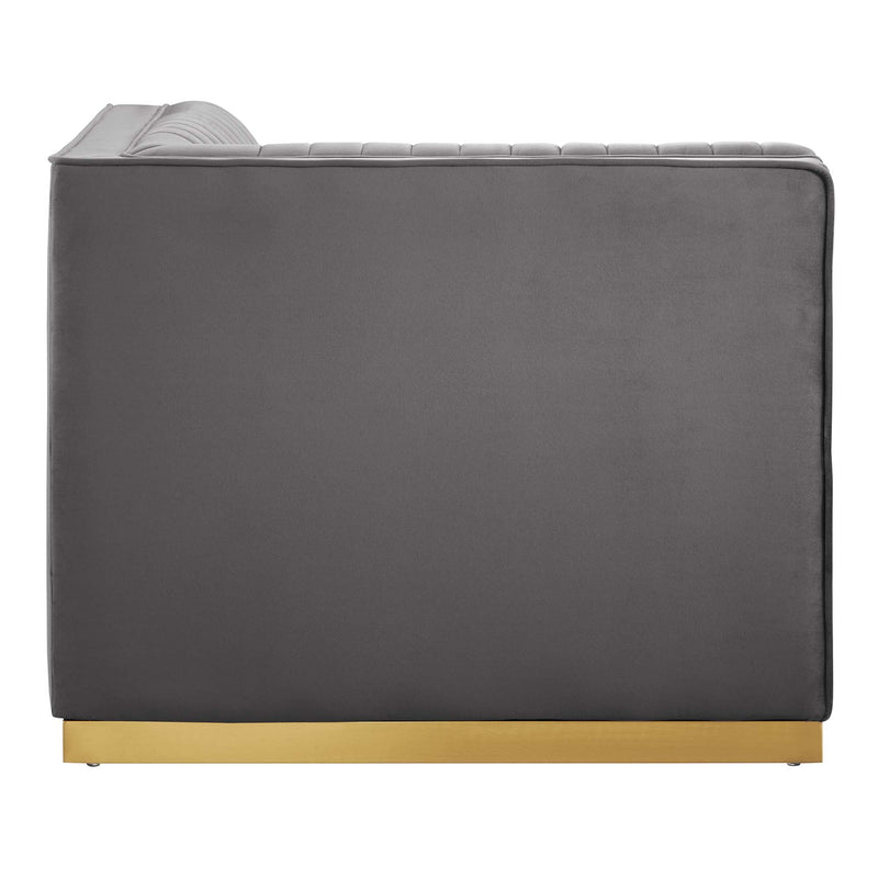 Sanguine Channel Tufted Performance Velvet Modular Sectional Sofa Right Corner Chair, photo 3 of 7