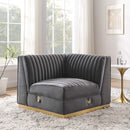 Sanguine Channel Tufted Performance Velvet Modular Sectional Sofa Right Corner Chair by HouseOfZazla
