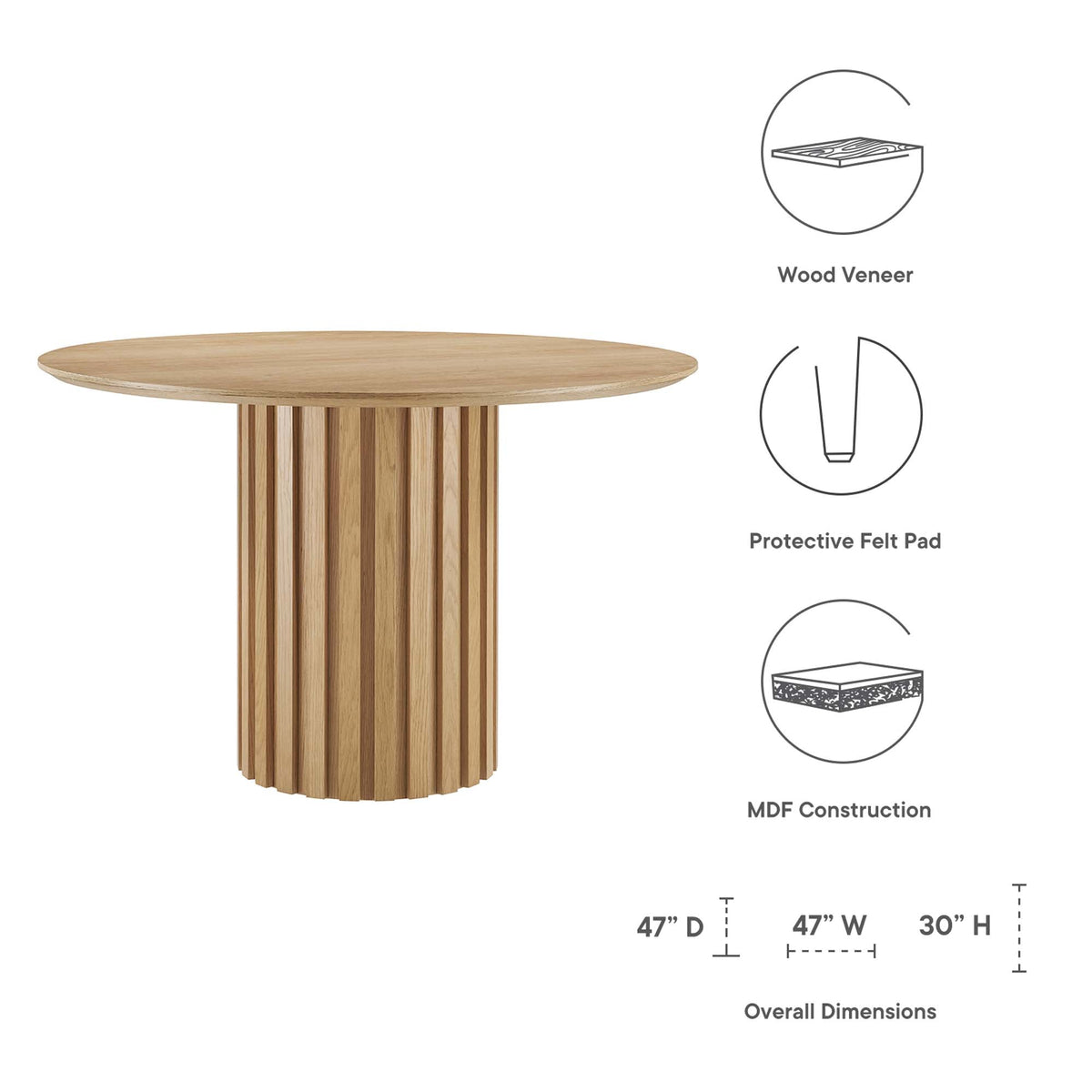 Senja 47" Round Dining Table by Modway, photo 2 of 7