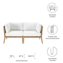 Clearwater Outdoor Patio Teak Wood Loveseat by Modway by HouseOfZazla