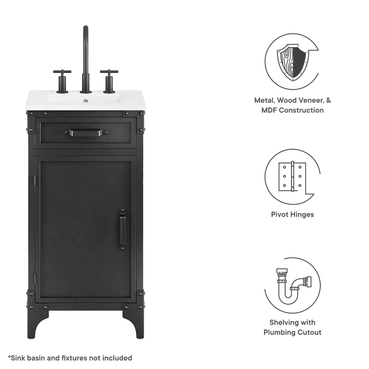 Steamforge 18" Bathroom Vanity Cabinet, photo 2 of 7