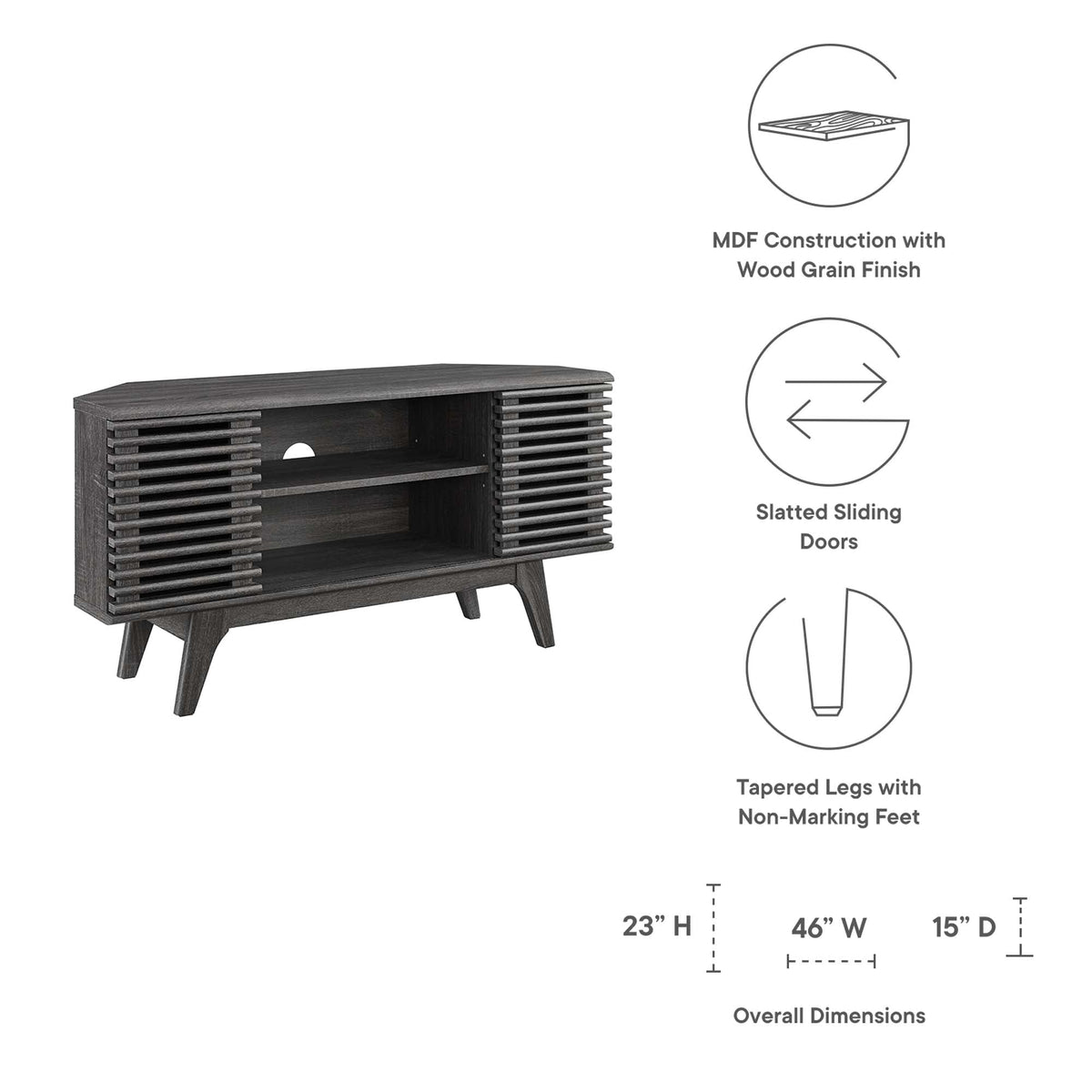Render 46" Corner TV Stand by Modway, photo 19 of 21
