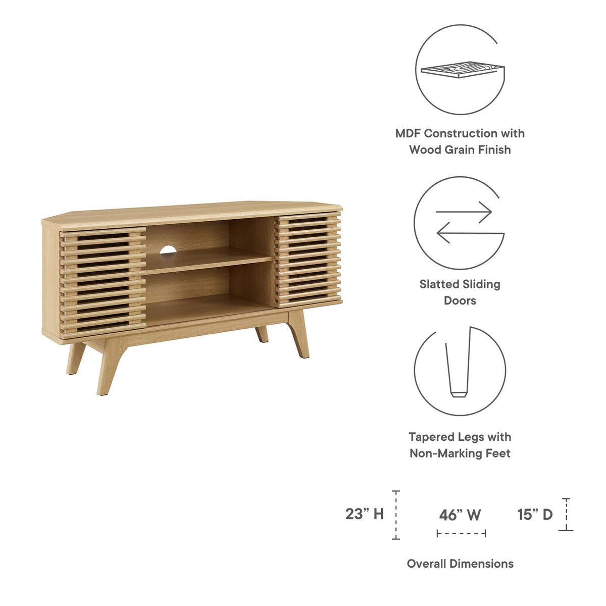 Render 46" Corner TV Stand by Modway, photo 18 of 21