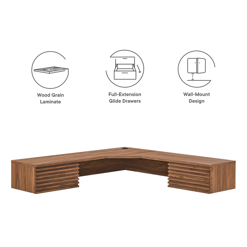 Render Wall Mount Corner Office Desk by Modway, photo 2 of 7