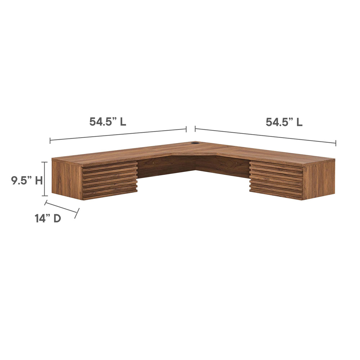Render Wall Mount Corner Office Desk by Modway, photo 3 of 7