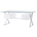 Sector 71" Glass Top Glass Office Desk by Modway by HouseOfZazla