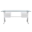Sector 71" Glass Top Glass Office Desk by Modway by HouseOfZazla