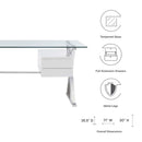 Sector 71" Glass Top Glass Office Desk by Modway by HouseOfZazla