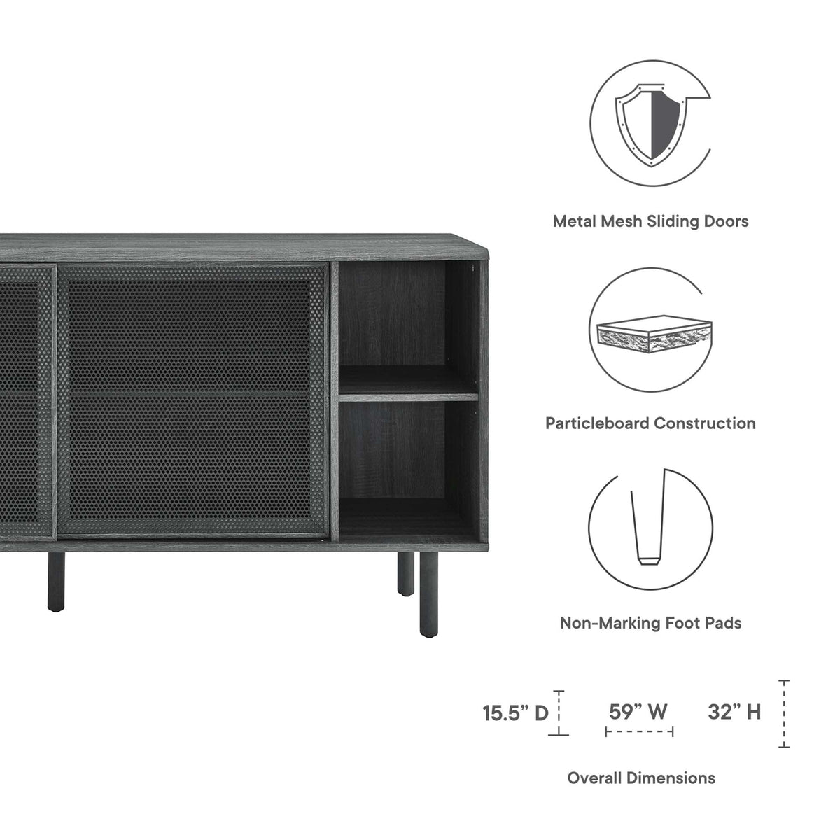 Kurtis 59" Sideboard by Modway, photo 18 of 21