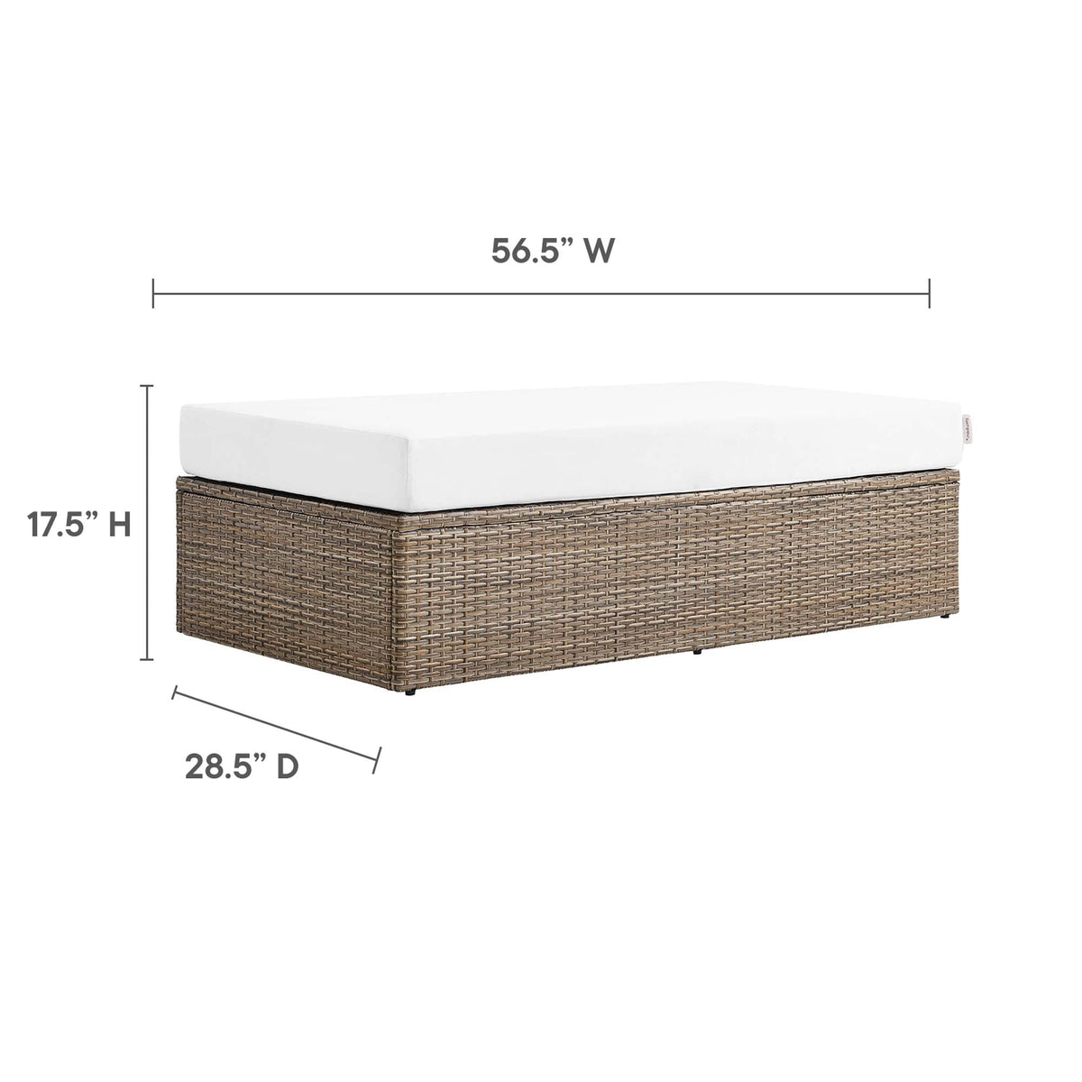 Convene Outdoor Patio Rectangle Ottoman by Modway, photo 3 of 7