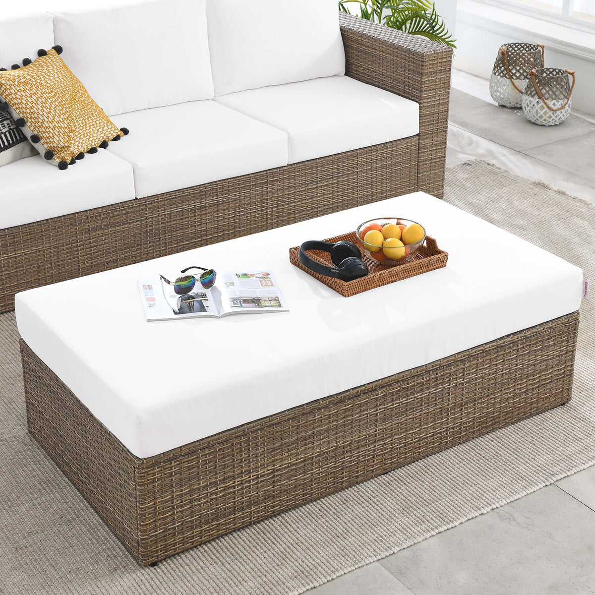 Convene Outdoor Patio Rectangle Ottoman by Modway, photo 6 of 7