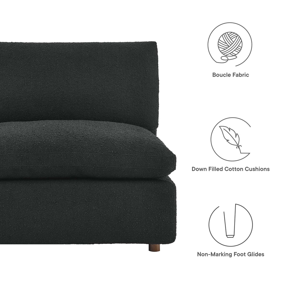 Commix Down Filled Overstuffed Boucle Fabric Armless Chair by Modway, photo 19 of 21