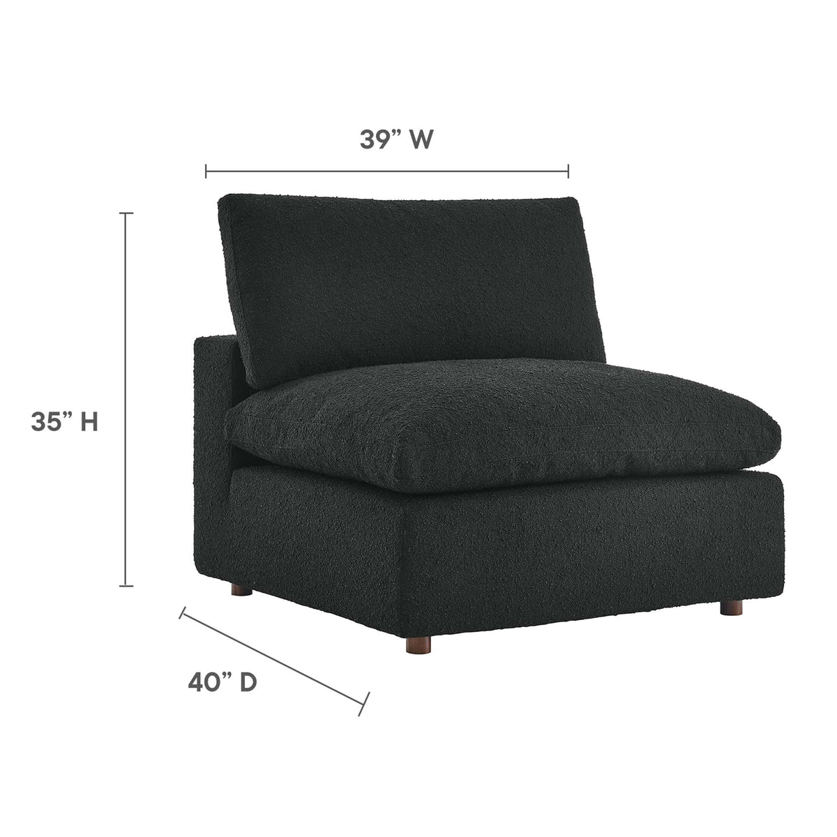 Commix Down Filled Overstuffed Boucle Fabric Armless Chair by Modway, photo 17 of 21