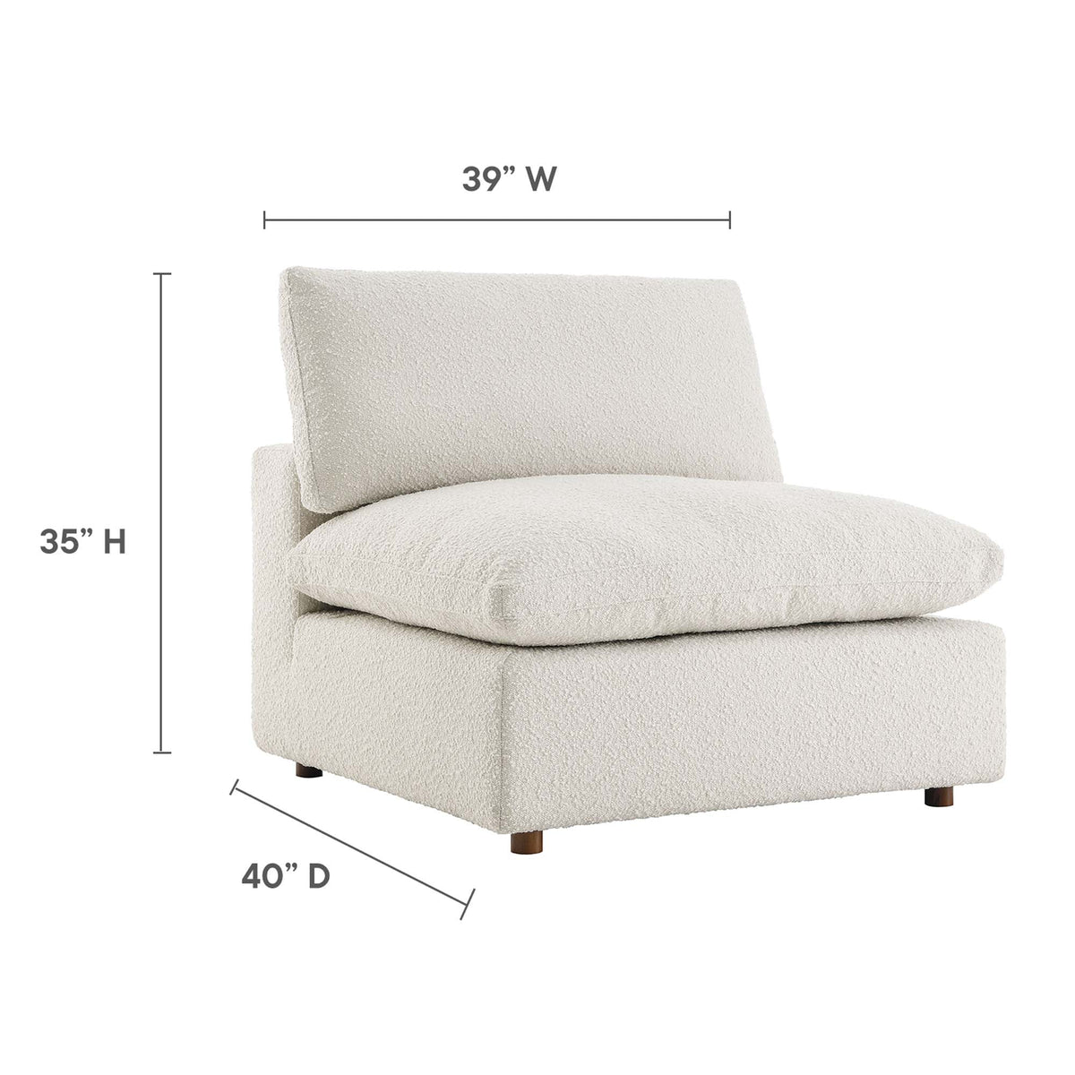 Commix Down Filled Overstuffed Boucle Fabric Armless Chair by Modway, photo 3 of 21