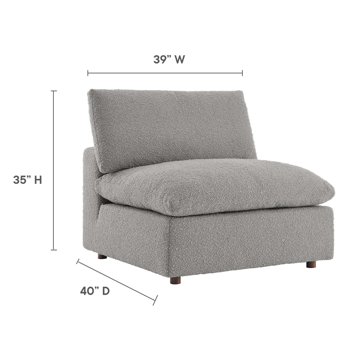 Commix Down Filled Overstuffed Boucle Fabric Armless Chair by Modway, photo 16 of 21