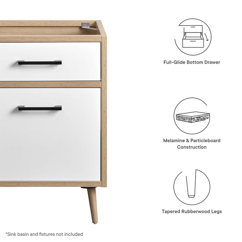 Maverick 24" Bathroom Vanity Cabinet Oak White, photo 2 of 7