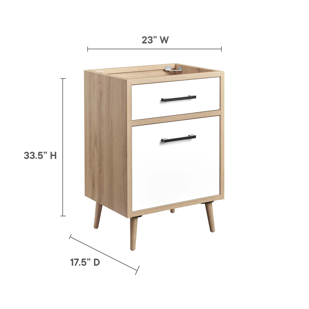 Maverick 24" Bathroom Vanity Cabinet Oak White, photo 3 of 7