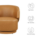 Celestia Vegan Leather Fabric and Wood Swivel Chair by Modway by HouseOfZazla