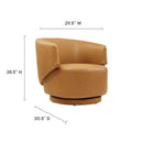 Celestia Vegan Leather Fabric and Wood Swivel Chair by Modway by HouseOfZazla
