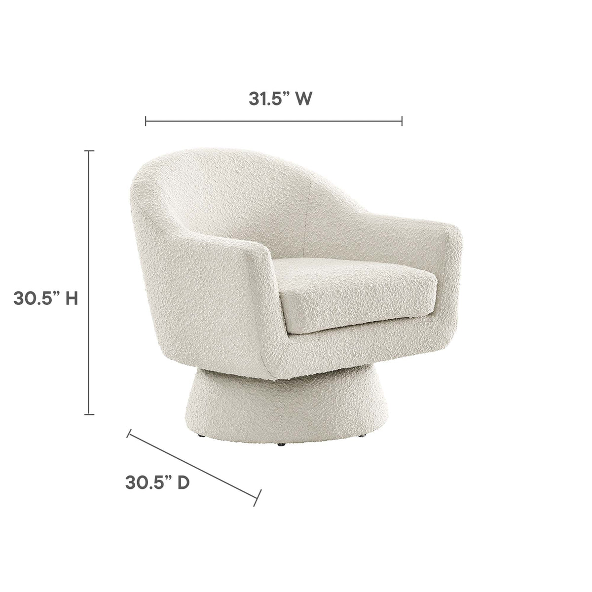 Astral Boucle Fabric Swivel Chair by Modway, photo 12 of 14