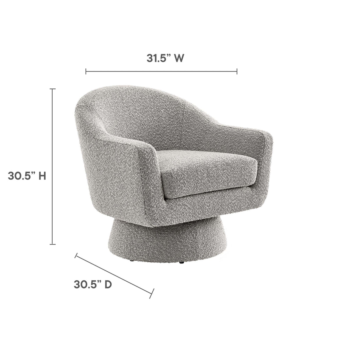 Astral Boucle Fabric Swivel Chair by Modway, photo 3 of 14