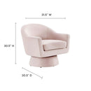 Astral Performance Velvet Fabric and Wood Swivel Chair by Modway by HouseOfZazla