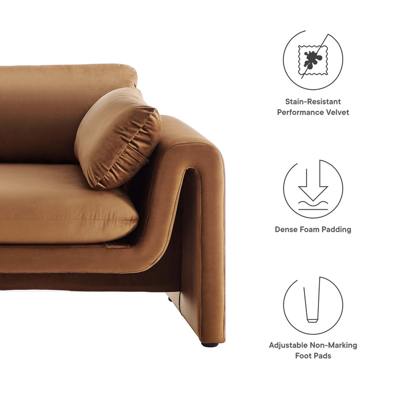 Waverly Performance Velvet Sofa by Modway, photo 3 of 7