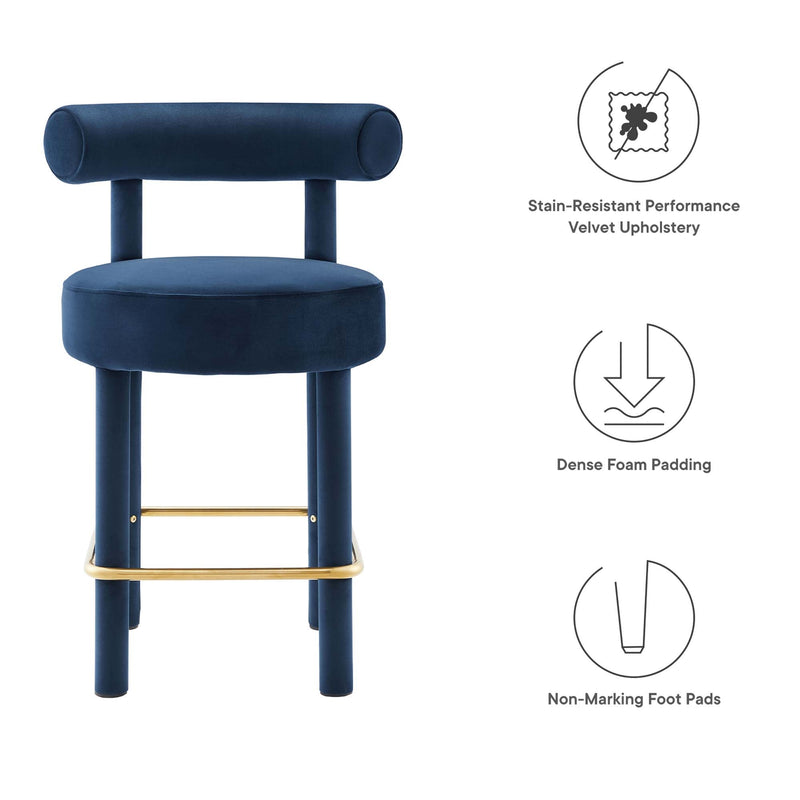 Toulouse Performance Velvet Counter Stool by Modway, photo 3 of 7