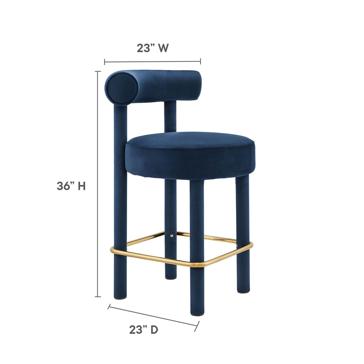 Toulouse Performance Velvet Counter Stool by Modway, photo 2 of 7