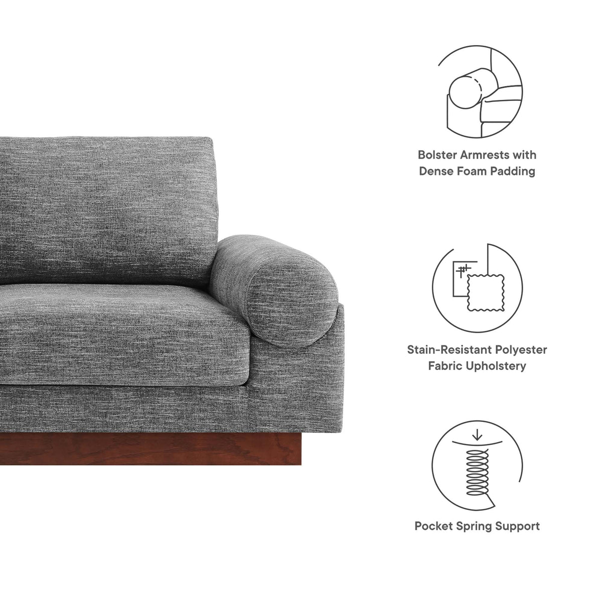 Oasis Upholstered Fabric Sofa by Modway, photo 19 of 21
