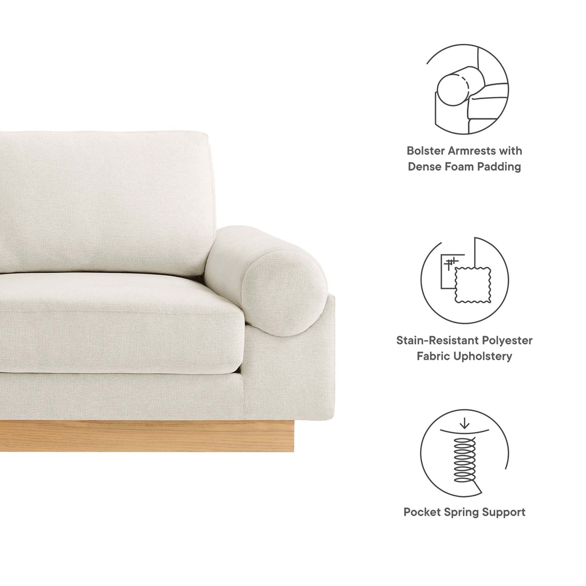 Oasis Upholstered Fabric Sofa by Modway, photo 18 of 21