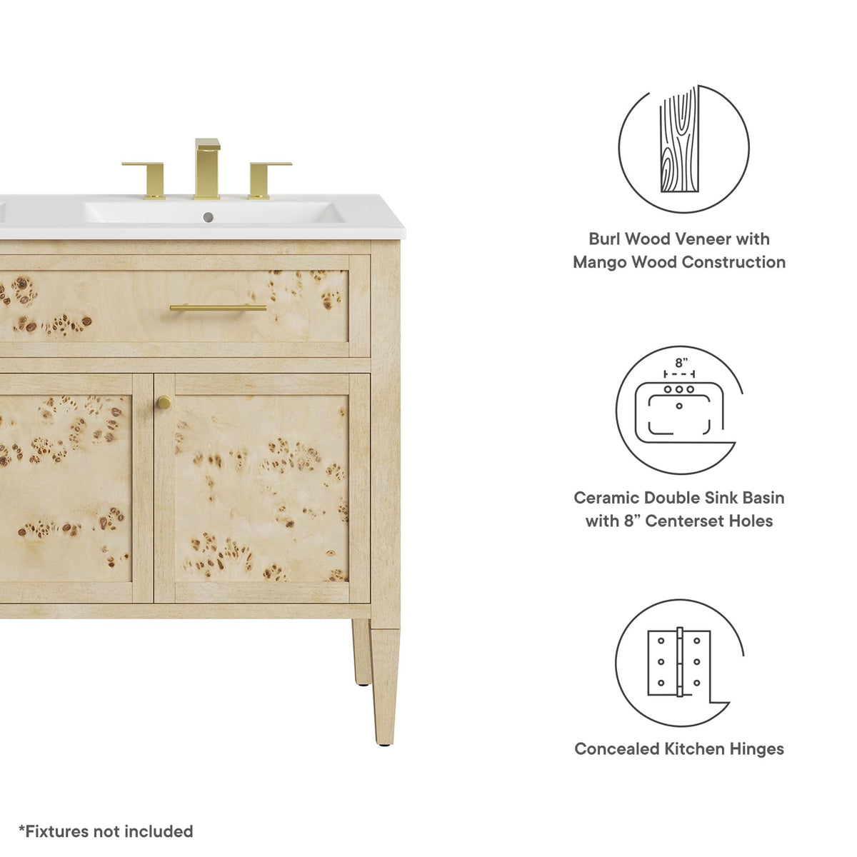 Elysian 48" Double Sink Bathroom Vanity by Modway, photo 2 of 7