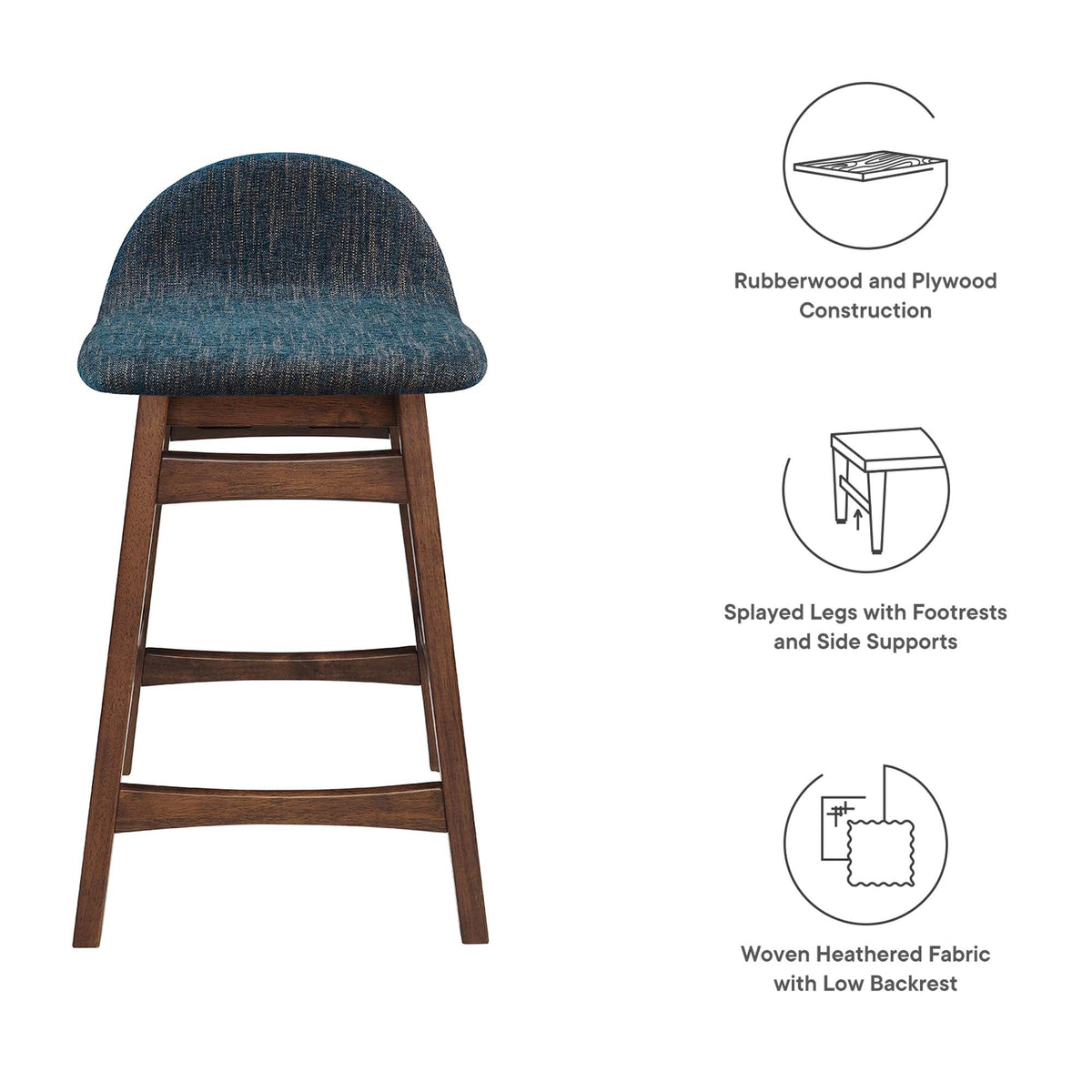 Juno Wood Counter Stool Set of 2 by Modway, photo 12 of 14