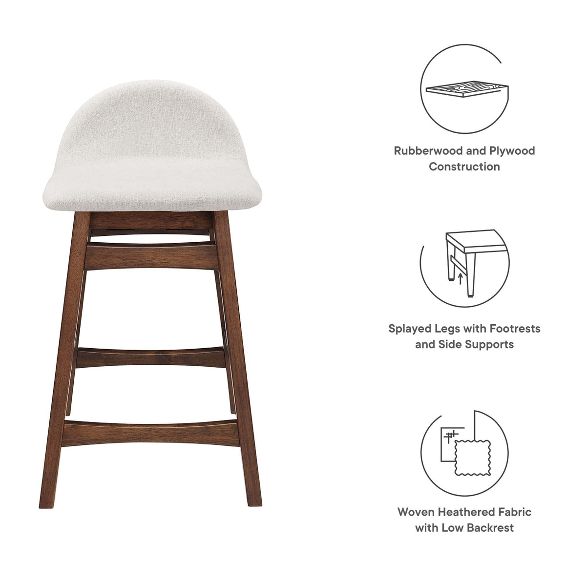Juno Wood Counter Stool Set of 2 by Modway, photo 3 of 14