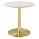 Viva Round White Marble Side Table by Modway by HouseOfZazla