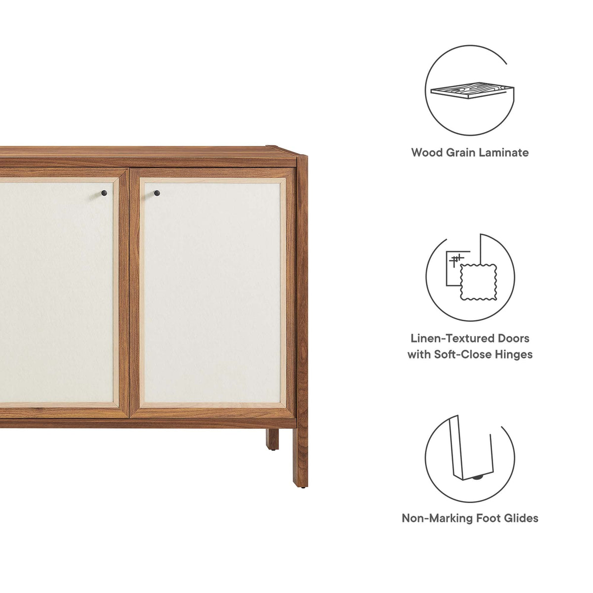 Capri 65" Wood Grain Sideboard Storage Cabinet by Modway, photo 2 of 7