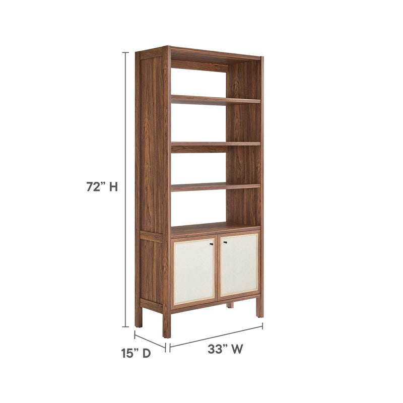 Capri 4-Shelf Wood Grain Bookcase by Modway, photo 3 of 7